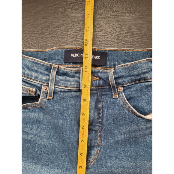 Veronica Beard Cameron Bootcut Mid Rise Jeans Size 26 Blue Raw Frayed Hem - Picture 7 of 8
